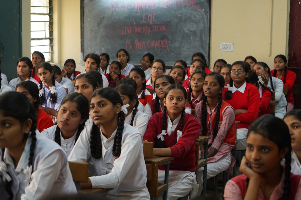 Indian school students in classroom
